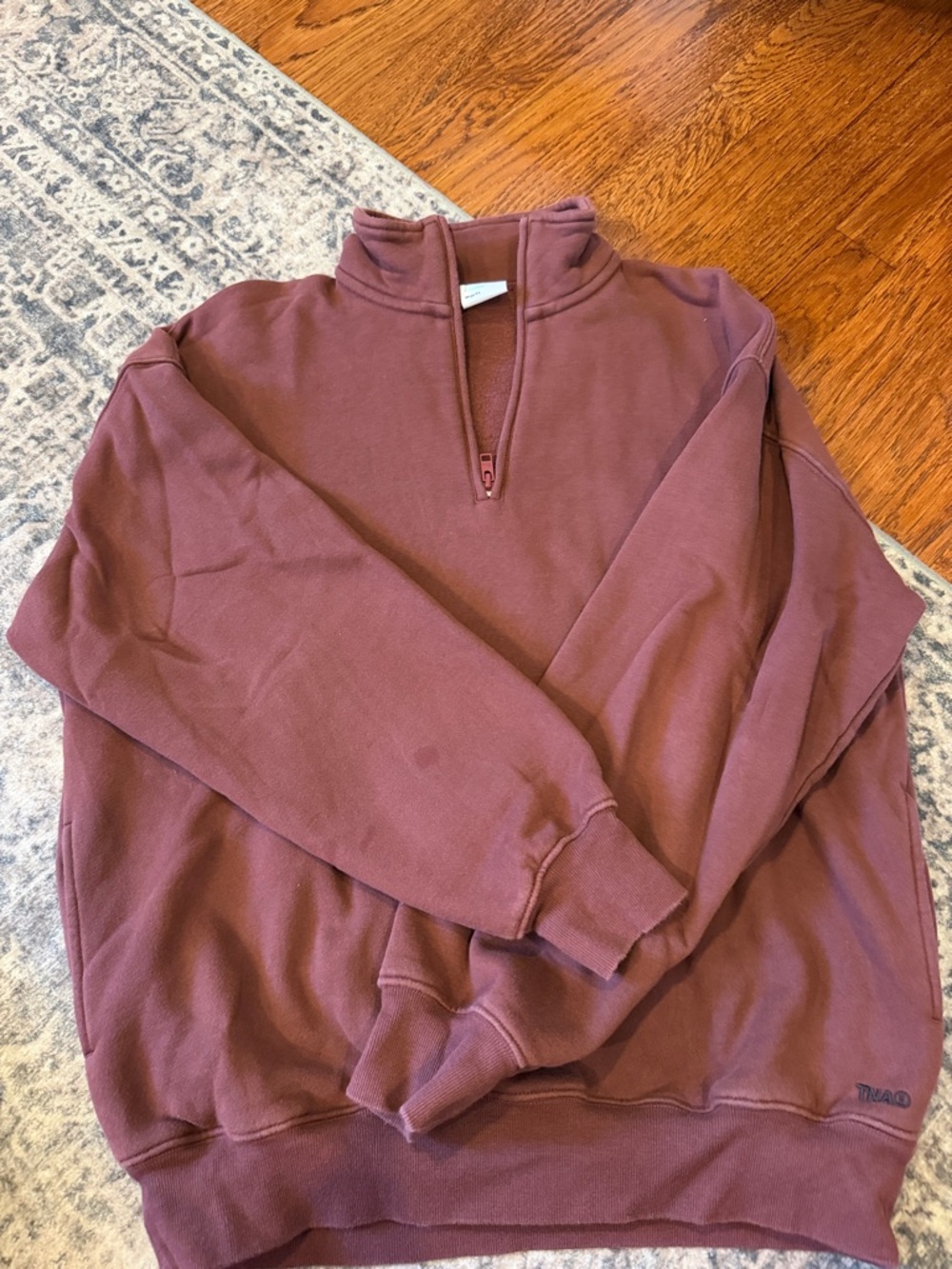 Aritzia TNA Quarte-Zip Pullover Sweatshirt - Mauve